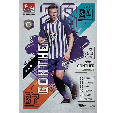 Topps Match Attax Extra 2021/22 Bundesliga Nr - 608 Sören Gonther