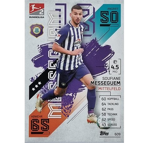 Topps Match Attax Extra 2021/22 Bundesliga Nr - 609 Soufiane Messeguem