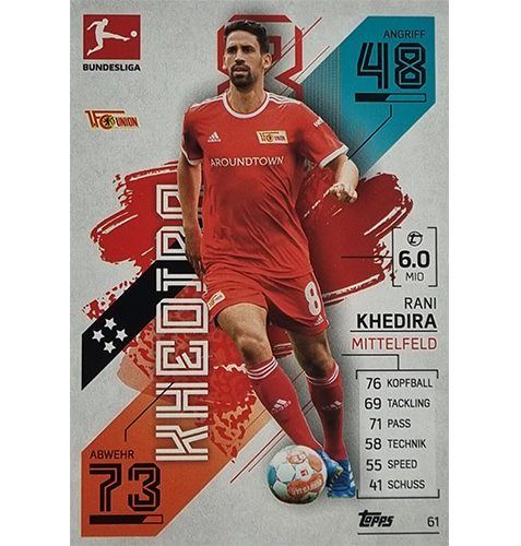 Topps Match Attax Bundesliga 2021/22 Nr 061 Rani Khedira