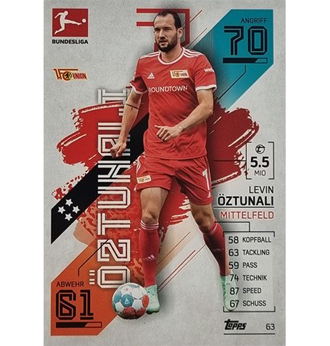 Topps Match Attax Bundesliga 2021/22 Nr 063 Levin Öztunali