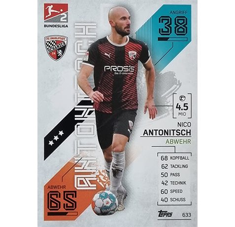 Topps Match Attax Extra 2021/22 Bundesliga Nr - 633 Nico Antonitsch