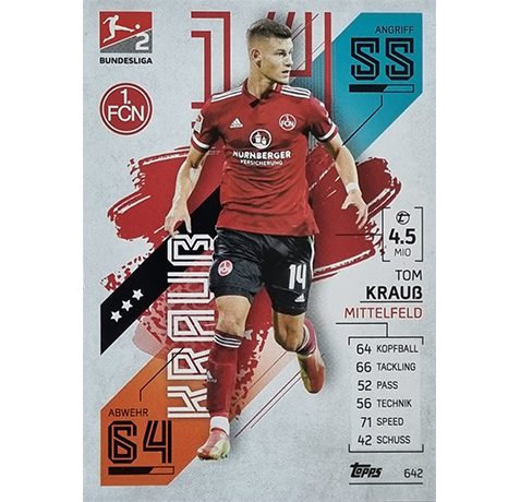 Topps Match Attax Extra 2021/22 Bundesliga Nr - 642 Tom Krauß