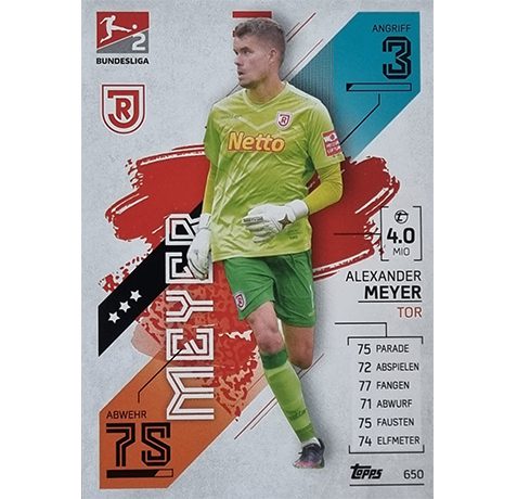 Topps Match Attax Extra 2021/22 Bundesliga Nr - 650 Alexander Meyer