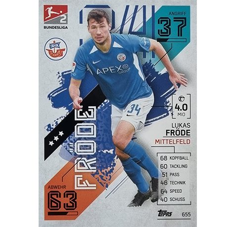 Topps Match Attax Extra 2021/22 Bundesliga Nr - 655 Lukas Fröde