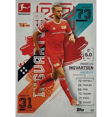 Topps Match Attax Bundesliga 2021/22 Nr 068 Marcus Ingvartsen