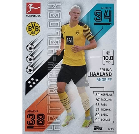 Topps Match Attax Extra 2021/22 Bundesliga Nr - 698 Erling Haaland