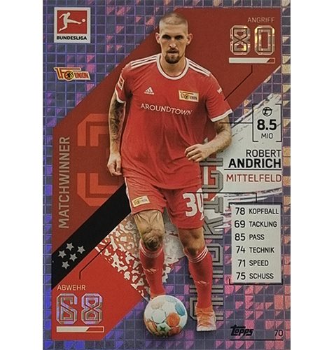 Topps Match Attax Bundesliga 2021/22 Nr 070 Robert Andrich