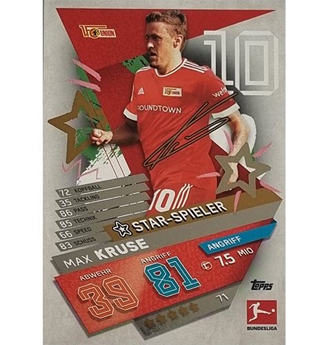 Topps Match Attax Bundesliga 2021/22 Nr 071 Max Kruse