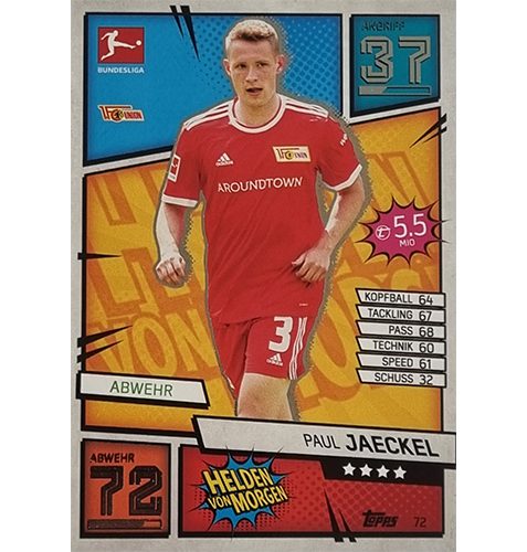 Topps Match Attax Bundesliga 2021/22 Nr 072 Paul Jaeckel