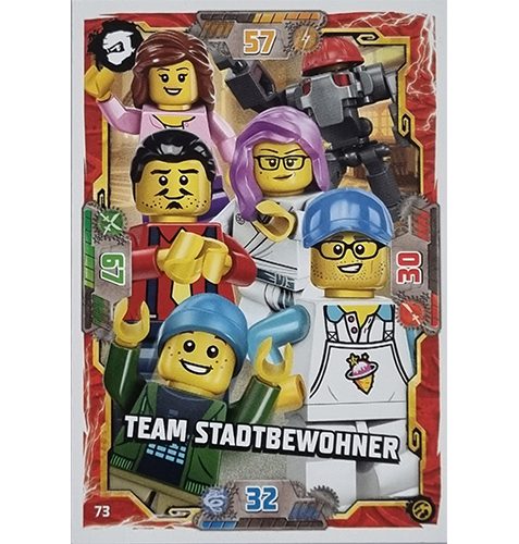 Lego Ninjago Serie 7 Trading Cards Geheimnisse der Tiefe - Nr 073 Team Stadtbewohner