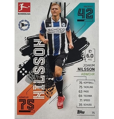 Topps Match Attax Bundesliga 2021/22 Nr 075 Joakim Nilsson