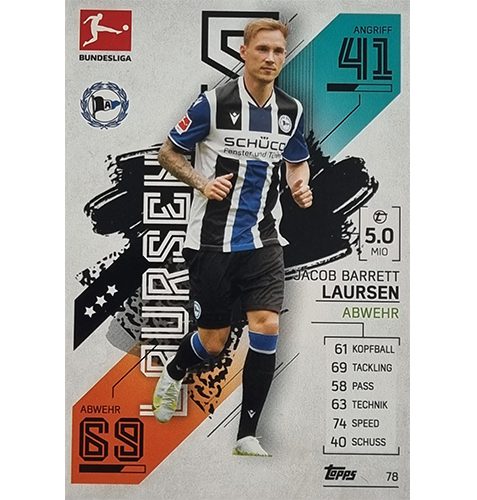 Topps Match Attax Bundesliga 2021/22 Nr 078 Jacob Barrett Laursen