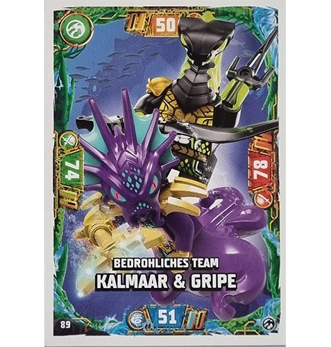 Lego Ninjago Serie 7 Trading Cards Geheimnisse der Tiefe - Nr 089 Bedrohliches Team Kalmaar & Gripe