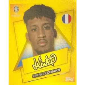 Topps UEFA EURO 2024 Sticker - FRA SP KINGSLEY COMAN mit UNTERSCHRIFT