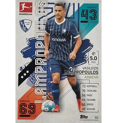 Topps Match Attax Bundesliga 2021/22 Nr 093 Vasileios Lampropoulos