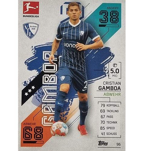 Topps Match Attax Bundesliga 2021/22 Nr 096 Cristian Gamboa