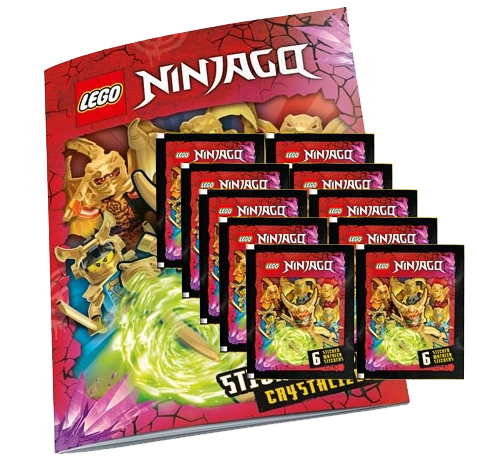 Blue Ocean LEGO Ninjago Crystalized Sticker - 1x Stickeralbum + 10x Stickertüten (Deutsche Version)