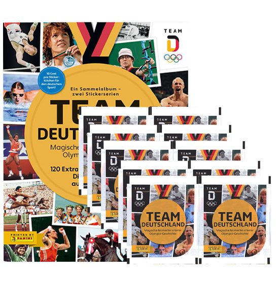 Panini Team Deutschland 2021 Sticker - 1x Sammelalbum + 10x Stickertüten