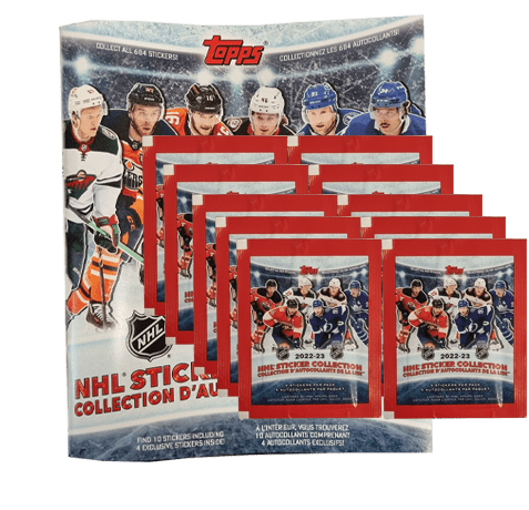 Topps NHL 2022/23 Hockey Sticker - 1x Sammelalbum + 10x Stickertüten