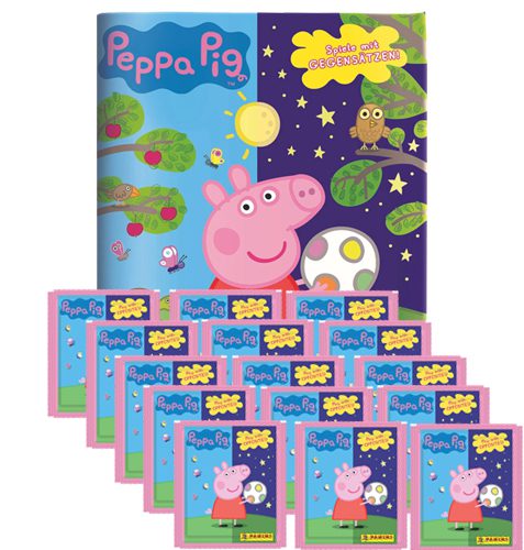 Panini Peppa Pig Spiele mit Gegensätzen Sticker - 1x Album + 15x Tüten