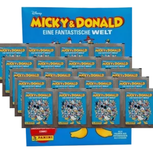 Panini Micky und Donald Sticker Serie Eine Fantastische Welt - 1x Stickeralbum + 20x Stickertüten