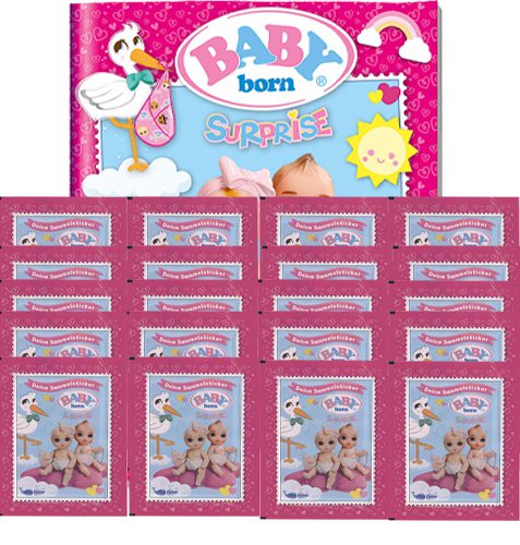 Baby Born Surprise Sticker - Sammelalbum + 20 Tüten