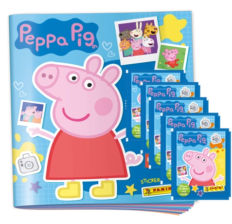 Panini Peppa Pig Sticker Mein lustiges Fotoalbum - 1x Stickeralbum + 5x Stickertüten