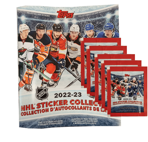 Topps NHL 2022/23 Hockey Sticker - 1x Sammelalbum + 5x Stickertüten