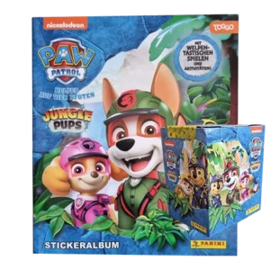 Panini Paw Patrol Serie 10 Jungle Pups Sticker (2024) – 1x Sammelalbum + 1x Display je 36x Stickertüten (Deutsche Version)