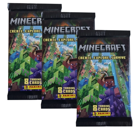 Panini Minecraft Serie 3 Trading Cards Create Explore Survive - 3x Booster Packs