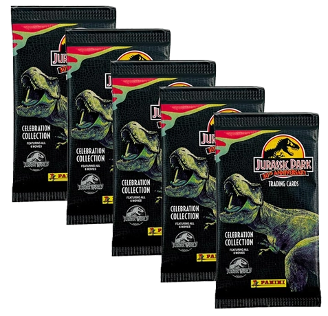 Panini Jurassic Park 30th Anniversary TC Trading Cards - 5x Booster