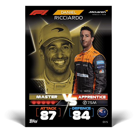 Topps Formula 1 Turbo Attax 2022 Trading Cards -EX 5 Daniel Ricciardo