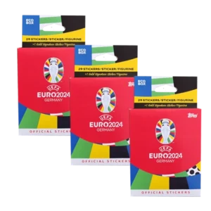 Topps UEFA EURO 2024 Sticker Kollektion (SWISS VERSION) Rote Sticker Variante – 3x Eco Box