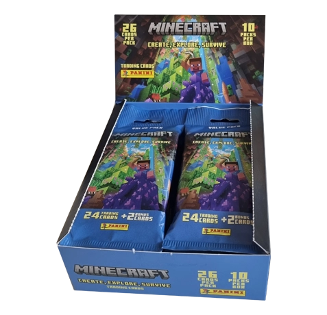 Panini Minecraft Serie 3 Trading Cards Create Explore Survive - 1x Fat Pack Display je 10 Fat Pack Booster