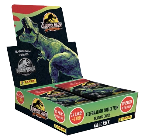 Panini Jurassic Park 30th Anniversary TC Trading Cards - 1x Fat Pack Display je 10x Fat Pack Booster