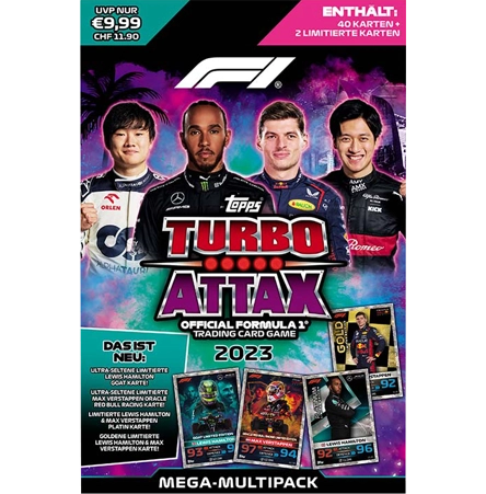 Topps Formula 1 Turbo Attax 2023 Trading Cards – 1x Mega Multipack