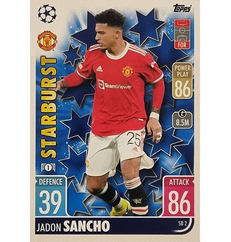 thumbnail image 2 of Topps Bundesliga 2019/2020 Sticker #74 – Jadon Sancho (Borussia Dortmund) 2 of 6