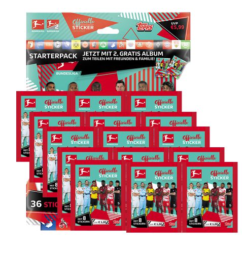 Topps Bundesliga Sticker Saison 2021/2022 Starterpack + 15x Tüten