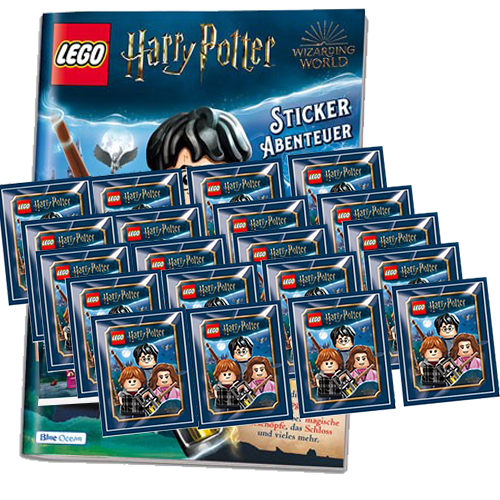 Blue Ocean LEGO Harry Potter Sticker - 1x STARTERPACK + 20x STICKERTÜTEN 