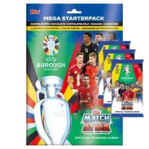 Topps UEFA EURO 2024 Match Attax Trading Cards – 1x Starterpack + 3x Booster