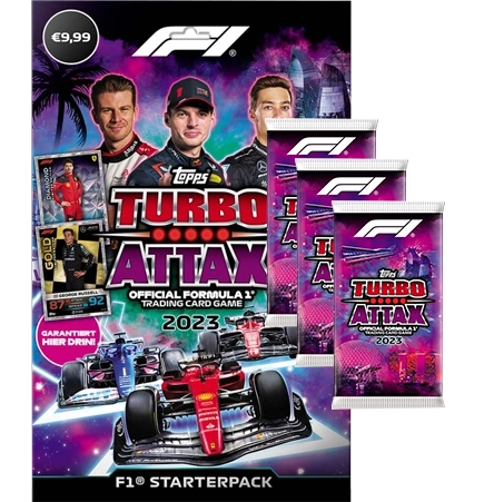 Topps Formula 1 Turbo Attax 2023 Trading Cards – 1x Starter Pack + 3x Booster