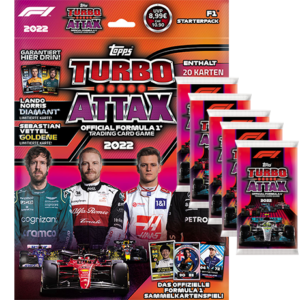 Topps Formula 1 Turbo Attax 2022 Trading Cards - 1x Starterpack 5x Booster