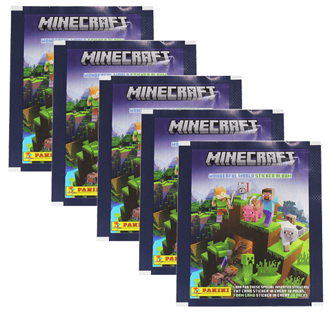 Panini Minecraft Wonderful World Sticker - 5x Stickertüten