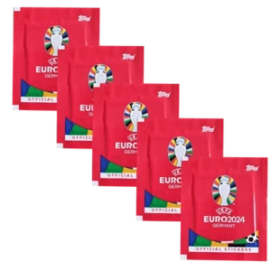 Topps UEFA EURO 2024 Sticker Kollektion (SWISS VERSION) Rote Sticker Variante – 5x Stickertüten