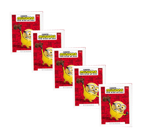 Topps Minions Sticker 2022 Suche nach dem Mini-Boss - 5x Stickertüten