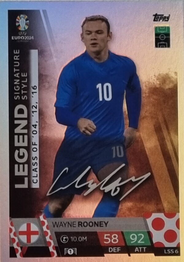 Topps UEFA EURO 2024 Match Attax Trading Cards – 1x LSS 6 WAYNE ROONEY LEGEND