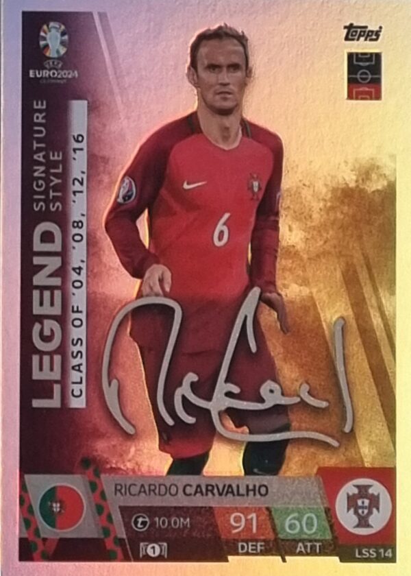 Topps UEFA EURO 2024 Match Attax Trading Cards – 1x LSS 14 RICARDO CARVALHO LEGEND