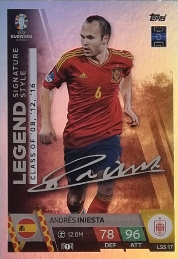 Topps UEFA EURO 2024 Match Attax Trading Cards – 1x LSS 17 ANDRES INIESTA LEGEND