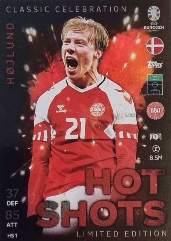 Topps UEFA EURO 2024 Match Attax Trading Cards – 1x HS 1 HOJLUND LIMITED EDITION CARD