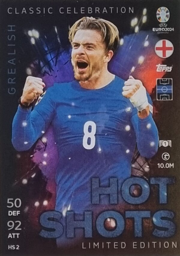 Topps UEFA EURO 2024 Match Attax Trading Cards – 1x HS 2 GREALISH LIMITED EDITION CARD